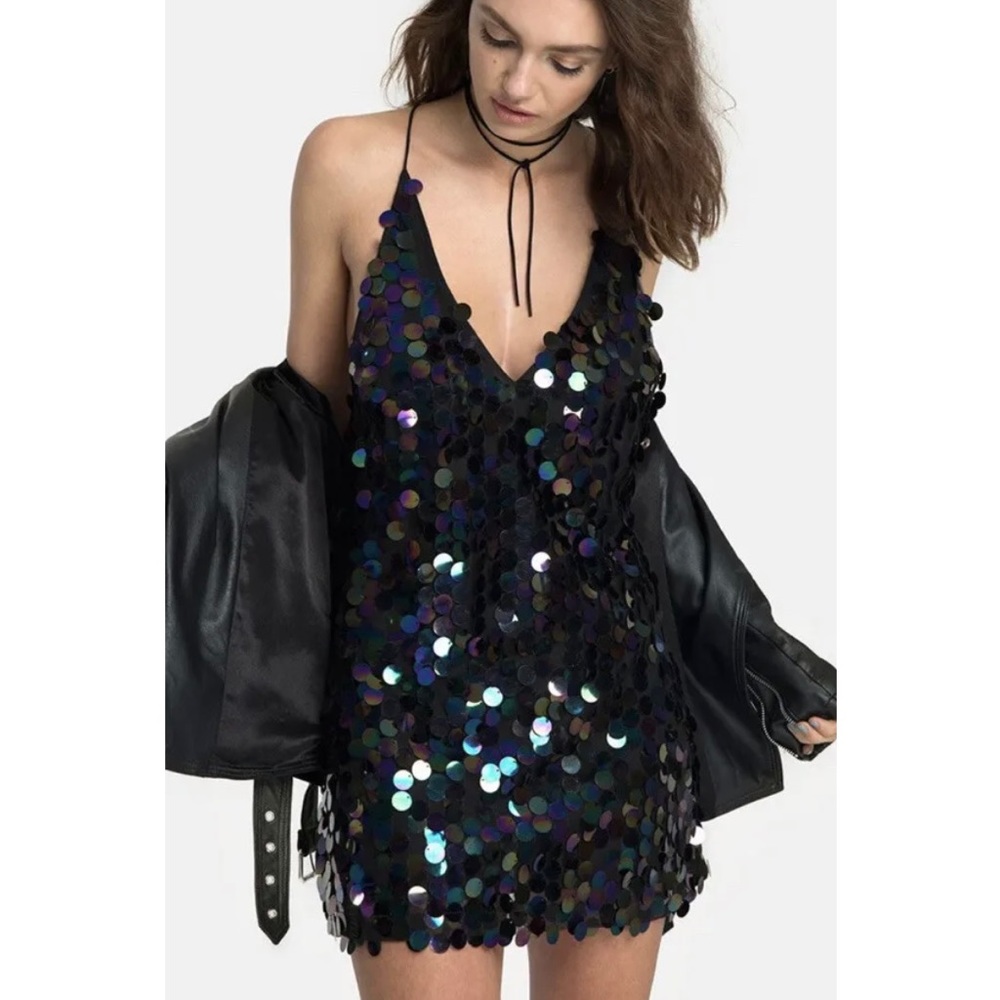 Black Sequin Party Dress